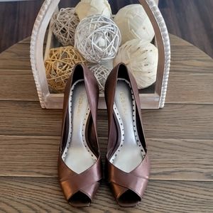 BCBGirls Oriana Brown Peep Toe Heel